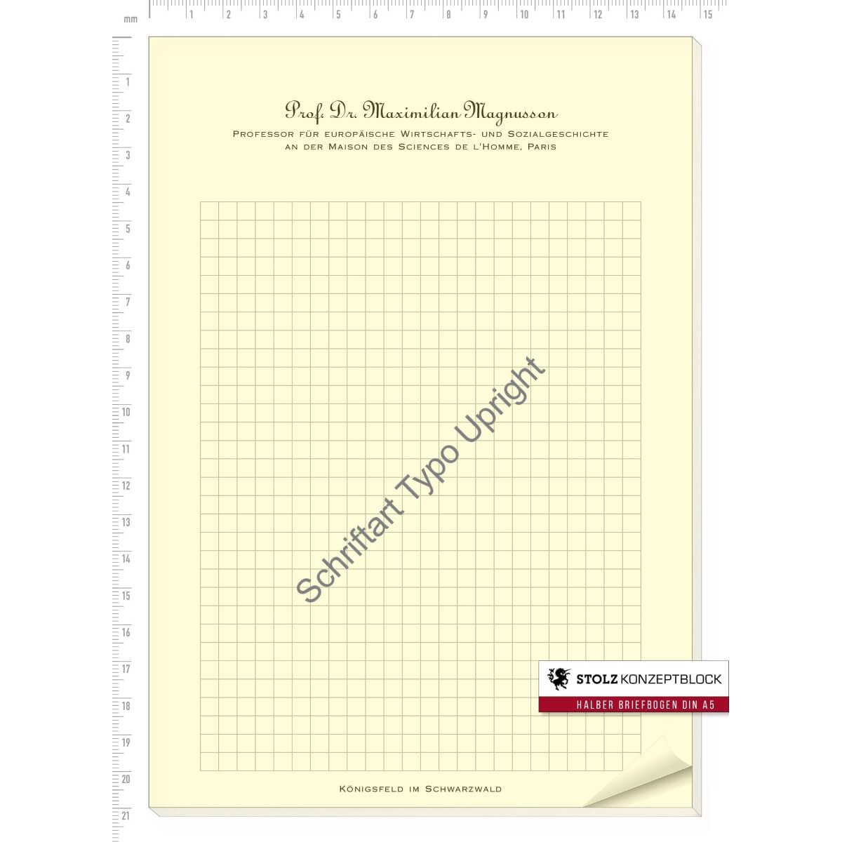 STOLZ Konzeptblock A5 kariert (Typo Upright)